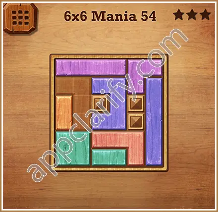 Wood Block Puzzle 6x6 Mania Level 54 Solution