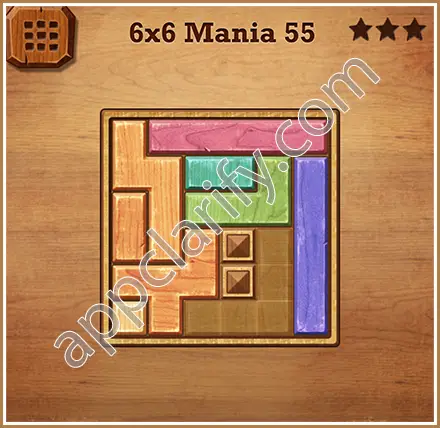 Wood Block Puzzle 6x6 Mania Level 55 Solution