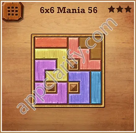 Wood Block Puzzle 6x6 Mania Level 56 Solution