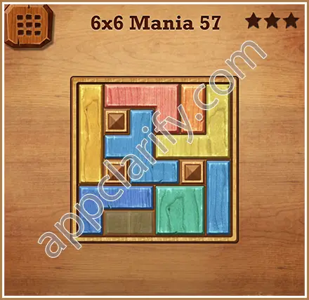 Wood Block Puzzle 6x6 Mania Level 57 Solution