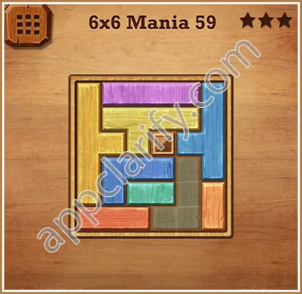 Wood Block Puzzle 6x6 Mania Level 59 Solution