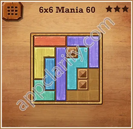 Wood Block Puzzle 6x6 Mania Level 60 Solution