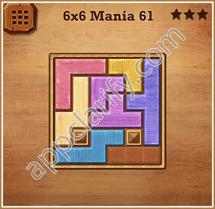 Wood Block Puzzle 6x6 Mania Level 61 Solution