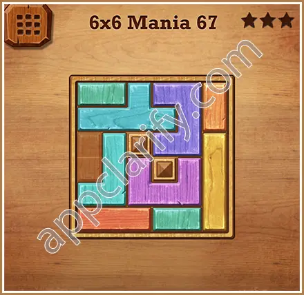 Wood Block Puzzle 6x6 Mania Level 67 Solution