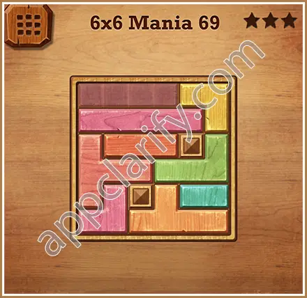 Wood Block Puzzle 6x6 Mania Level 69 Solution