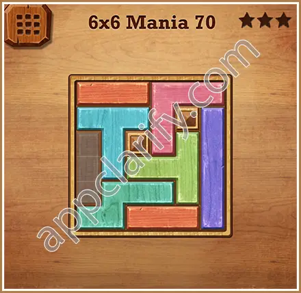 Wood Block Puzzle 6x6 Mania Level 70 Solution