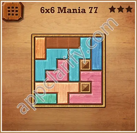 Wood Block Puzzle 6x6 Mania Level 77 Solution