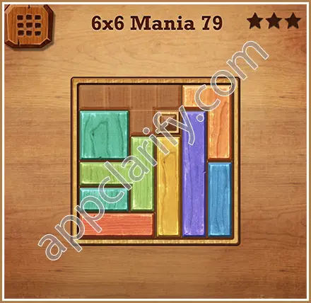 Wood Block Puzzle 6x6 Mania Level 79 Solution