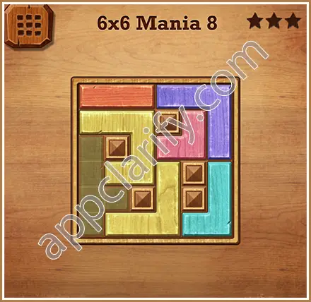Wood Block Puzzle 6x6 Mania Level 8 Solution