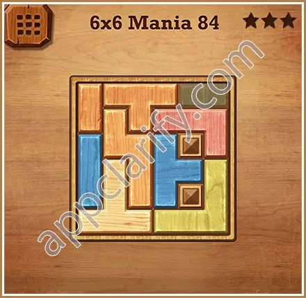 Wood Block Puzzle 6x6 Mania Level 84 Solution