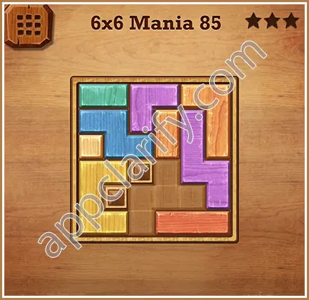 Wood Block Puzzle 6x6 Mania Level 85 Solution