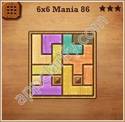 Wood Block Puzzle 6x6 Mania Level 86 Solution