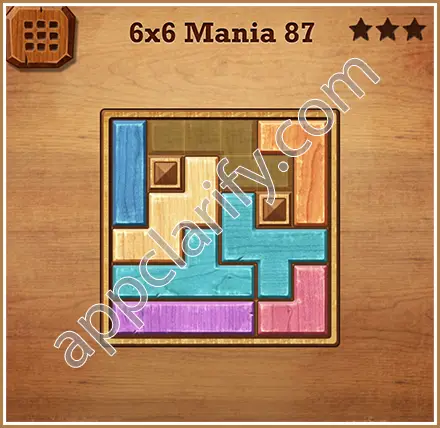 Wood Block Puzzle 6x6 Mania Level 87 Solution