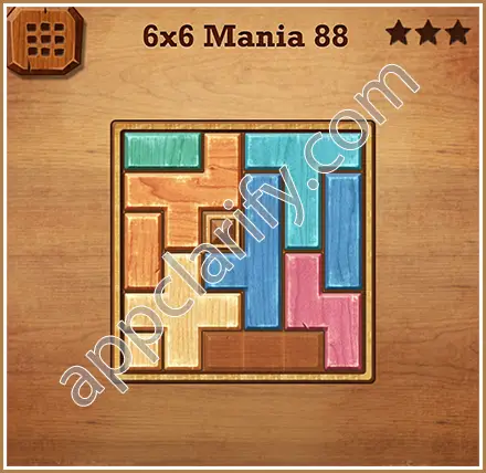 Wood Block Puzzle 6x6 Mania Level 88 Solution