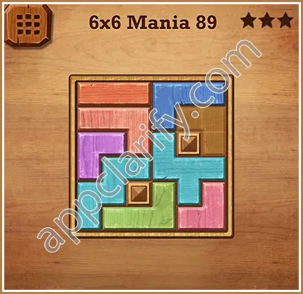 Wood Block Puzzle 6x6 Mania Level 89 Solution