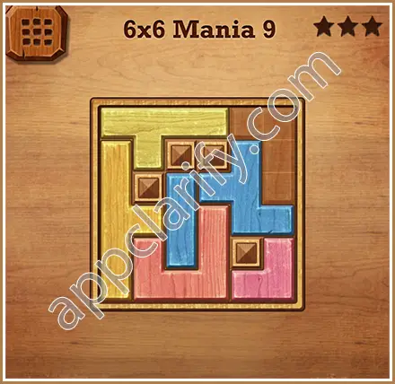 Wood Block Puzzle 6x6 Mania Level 9 Solution