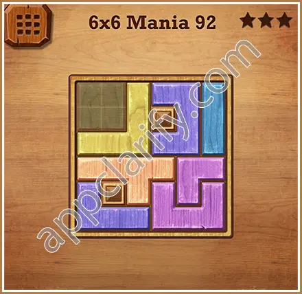 Wood Block Puzzle 6x6 Mania Level 92 Solution
