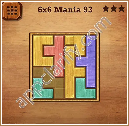 Wood Block Puzzle 6x6 Mania Level 93 Solution