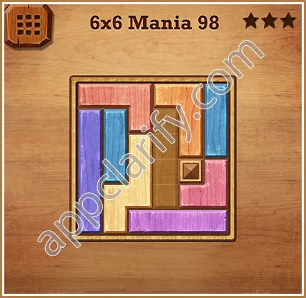 Wood Block Puzzle 6x6 Mania Level 98 Solution