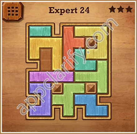 Wood Block Puzzle Expert Level 24 Solution