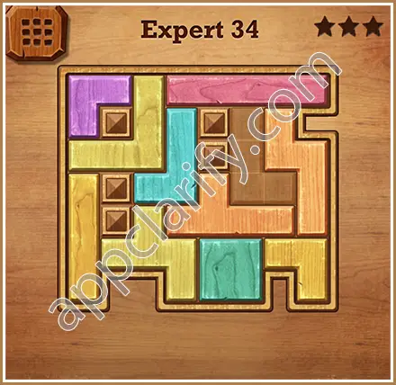 Wood Block Puzzle Expert Level 34 Solution