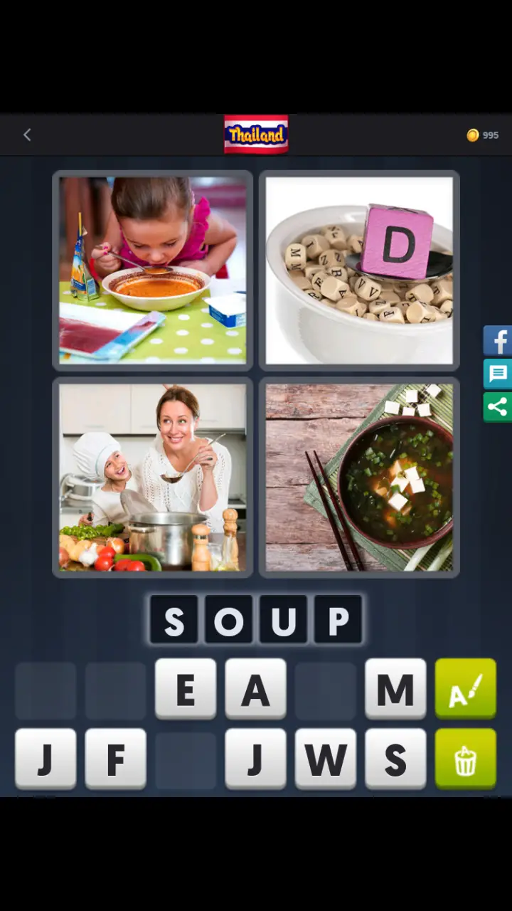 4 Pics 1 Word Daily Puzzle November 23 2017 Thailand SOUP