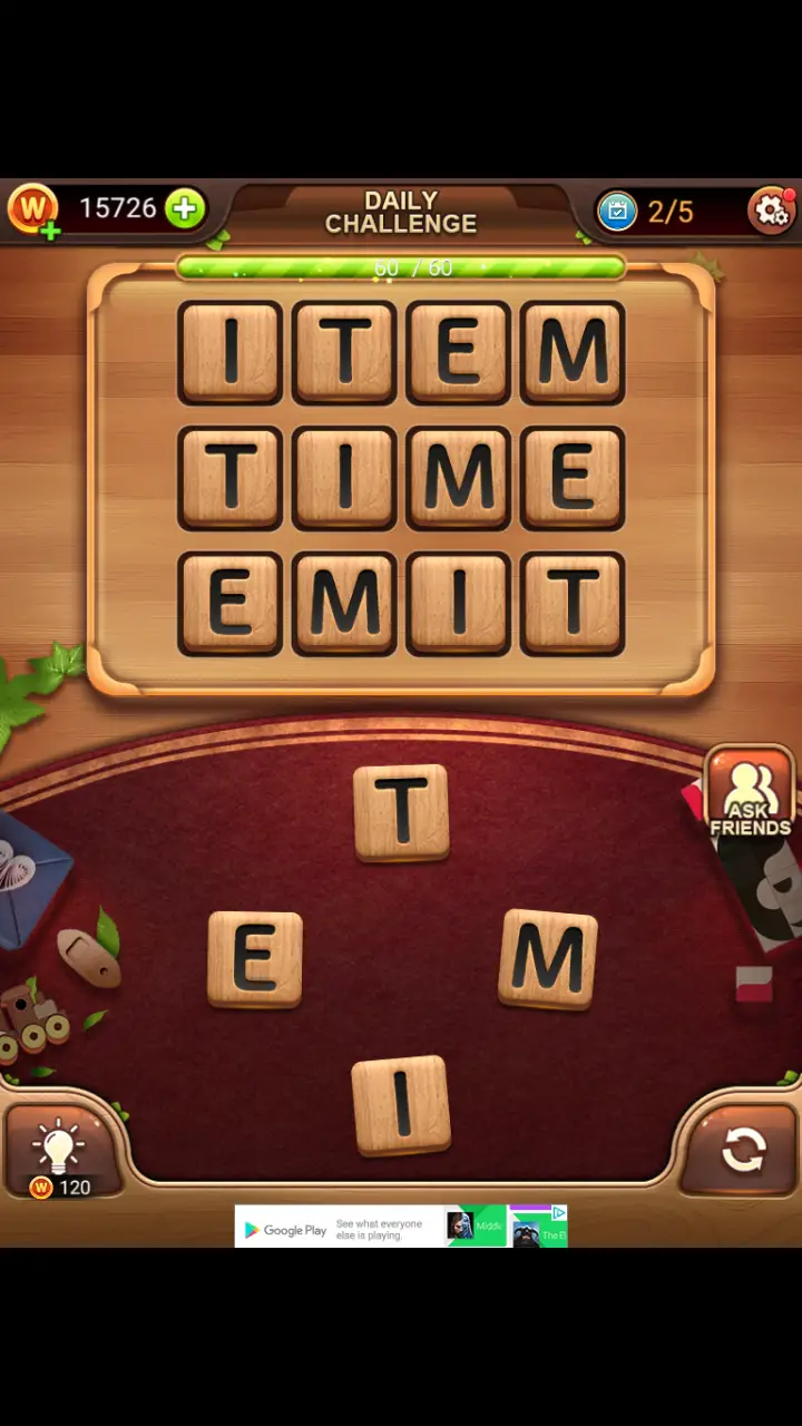 Word Connect Daily Challenge November 18 2017 ITEM TIME EMIT