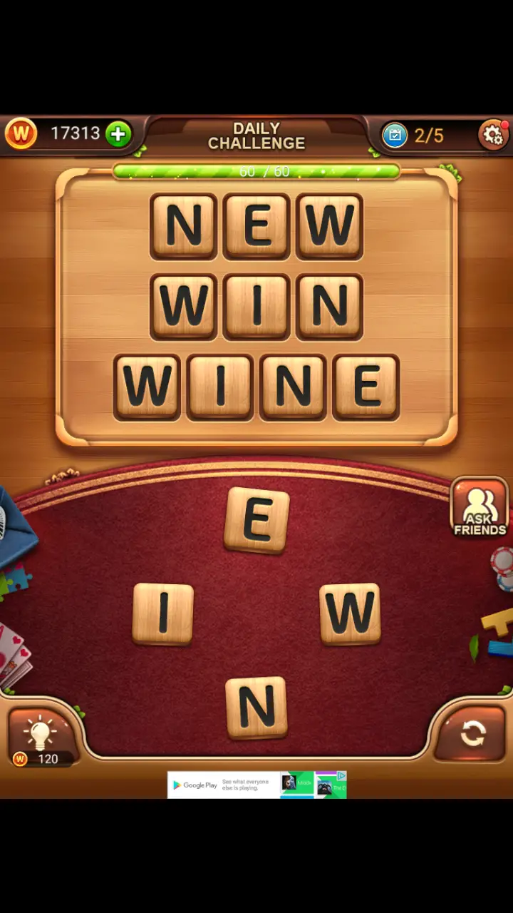 Word Connect Daily Challenge November 23 2017 NEW WIN WINE
