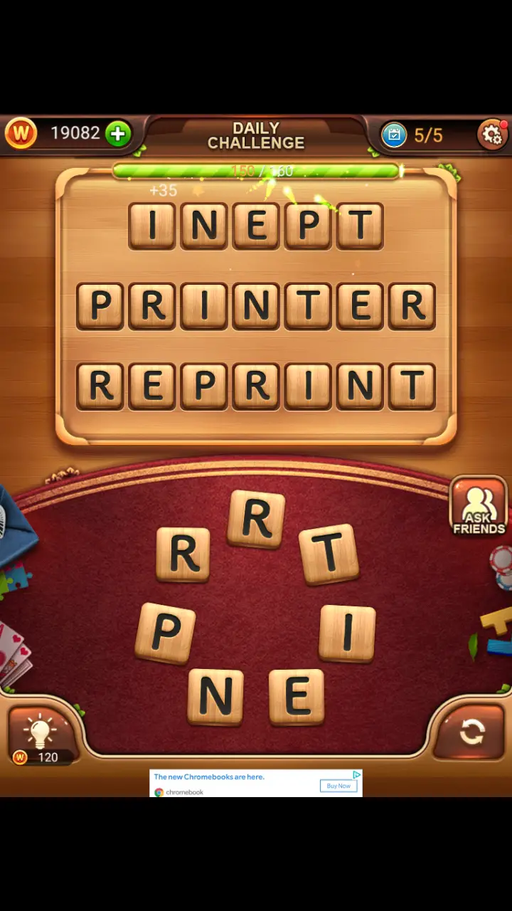 Word Connect Daily Challenge November 28 2017 5 INEPT PRINTER REPRINT