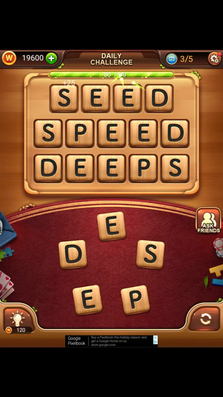 Word Connect Daily Challenge November 30 2017 3 SEED SPEED DEEPS