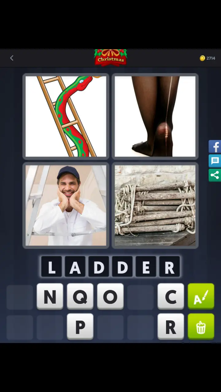 //appclarify.com/wp content/uploads/2017/12/4 Pics 1 Word Daily Puzzle December 27 2017 Christmas LADDER