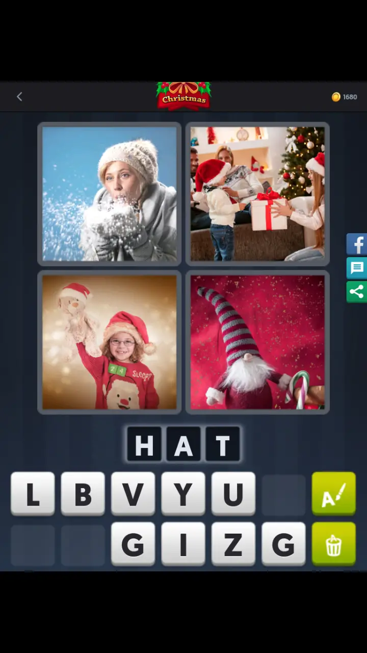 //appclarify.com/wp content/uploads/2017/12/4 Pics 1 Word Daily Puzzle December 3 2017 Christmas HAT