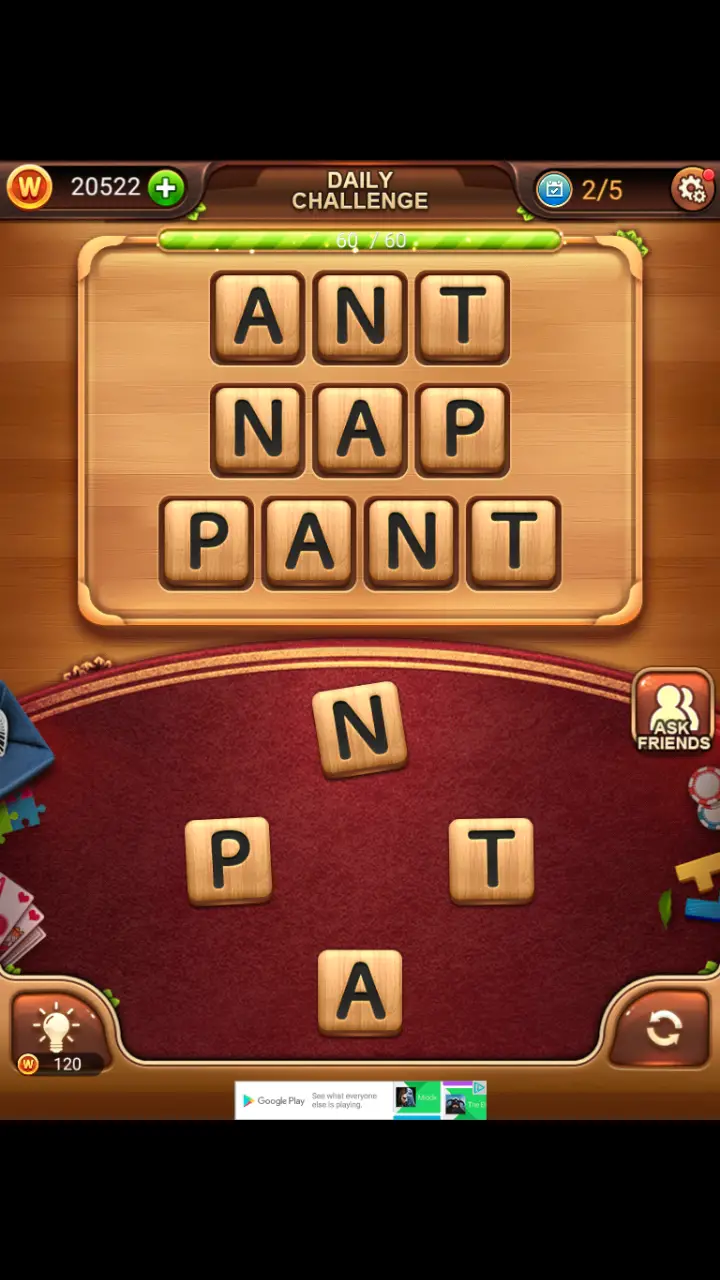 //appclarify.com/wp content/uploads/2017/12/Word Connect Daily Challenge December 3 2017 2 ANT NAP PANT