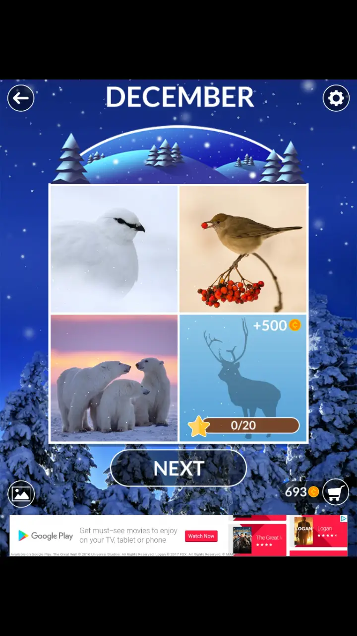//appclarify.com/wp content/uploads/2017/12/Wordscapes Daily Challenge December 2017 badge 3 polar bears