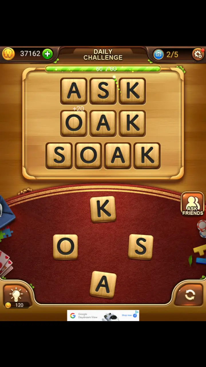 //appclarify.com/wp content/uploads/2018/01/Word Connect Daily Challenge January 24 2018 2 ASK OAK SOAK