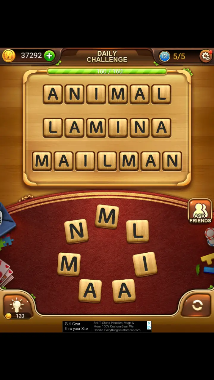 //appclarify.com/wp content/uploads/2018/01/Word Connect Daily Challenge January 24 2018 5 ANIMAL LAMINA MAILMAN