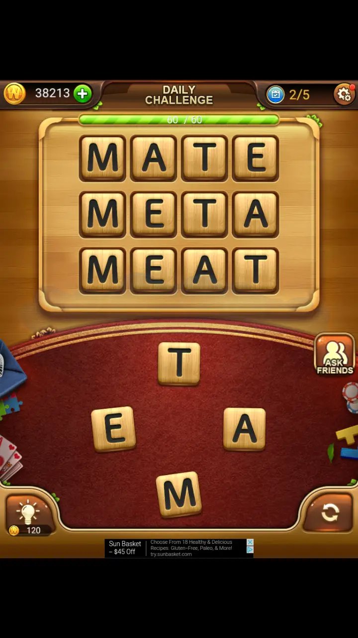 //appclarify.com/wp content/uploads/2018/01/Word Connect Daily Challenge January 27 2018 2 MATE META MEAT