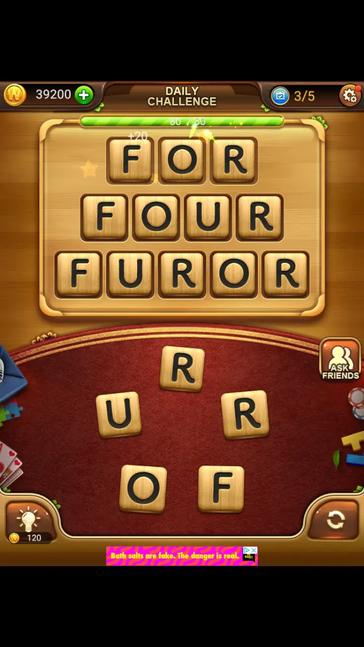 //appclarify.com/wp content/uploads/2018/01/Word Connect Daily Challenge January 30 2018 3 FOR FOUR FUROR