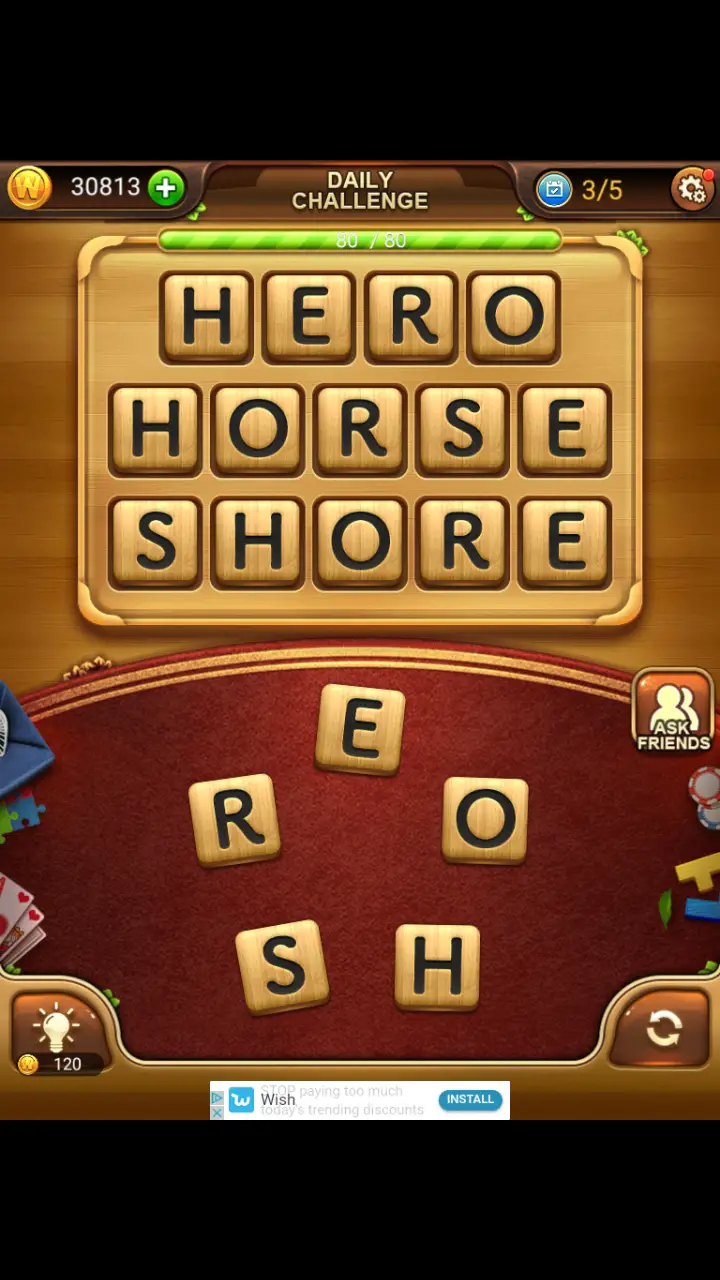 //appclarify.com/wp content/uploads/2018/01/Word Connect Daily Challenge January 4 2018 3 HERO HORSE SHORE