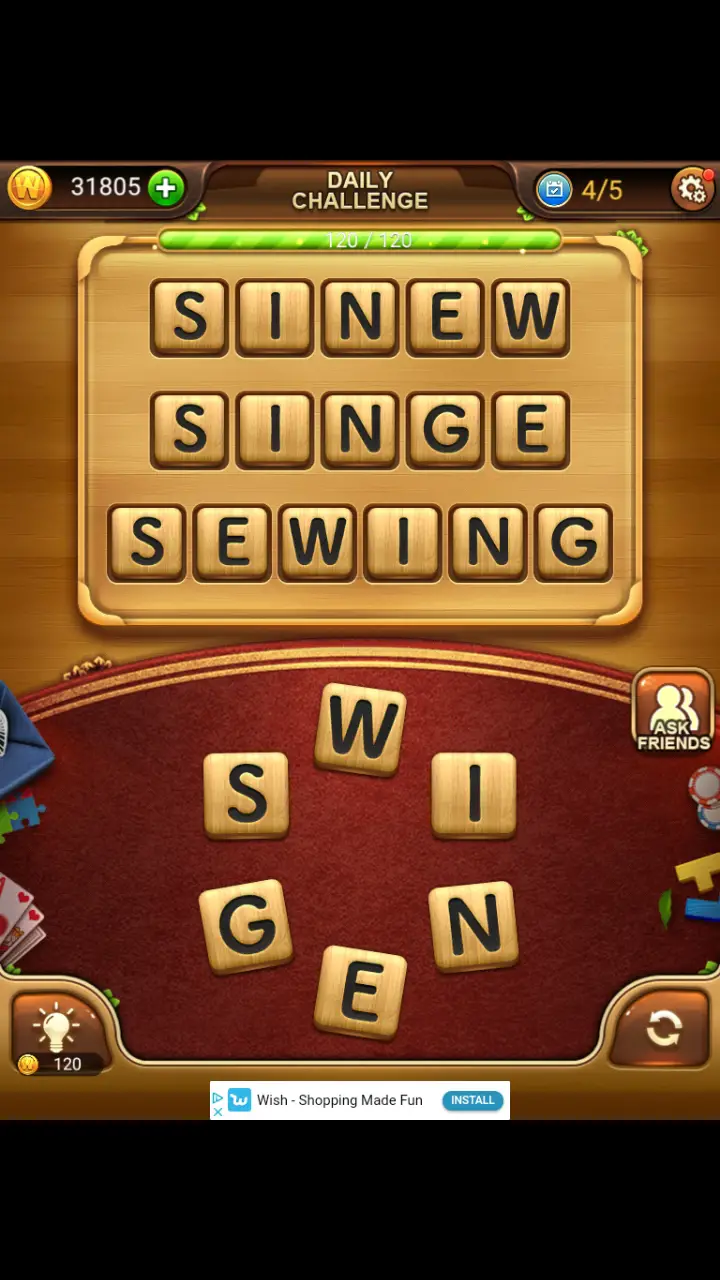 //appclarify.com/wp content/uploads/2018/01/Word Connect Daily Challenge January 7 2018 4 SINEW SINGE SEWING