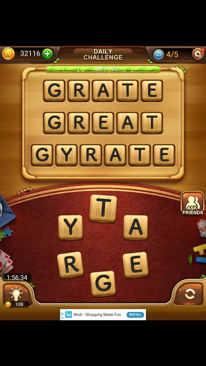 //appclarify.com/wp content/uploads/2018/01/Word Connect Daily Challenge January 8 2018 4 GRATE GREAT GYRATE