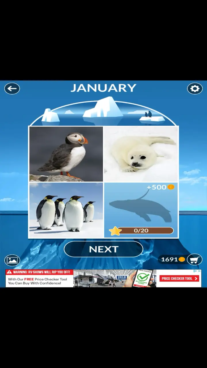 //appclarify.com/wp content/uploads/2018/01/Wordscapes Daily Challenge January 2018 badge 3 EMPEROR PENGUINS