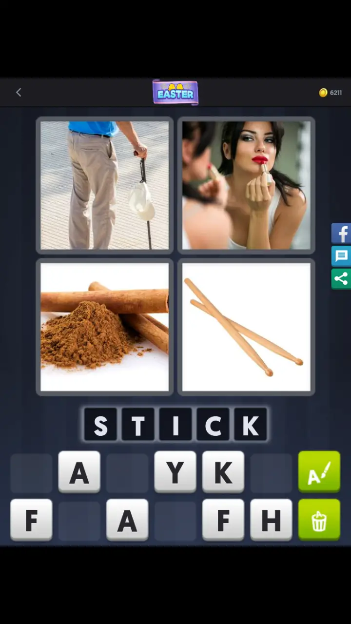 //appclarify.com/wp content/uploads/2018/03/4 Pics 1 Word Daily March 29 2018 Easter STICK