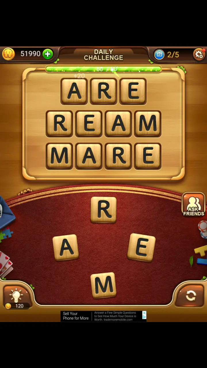 //appclarify.com/wp content/uploads/2018/03/Word Connect Daily March 12 2018 2 ARE REAM MARE