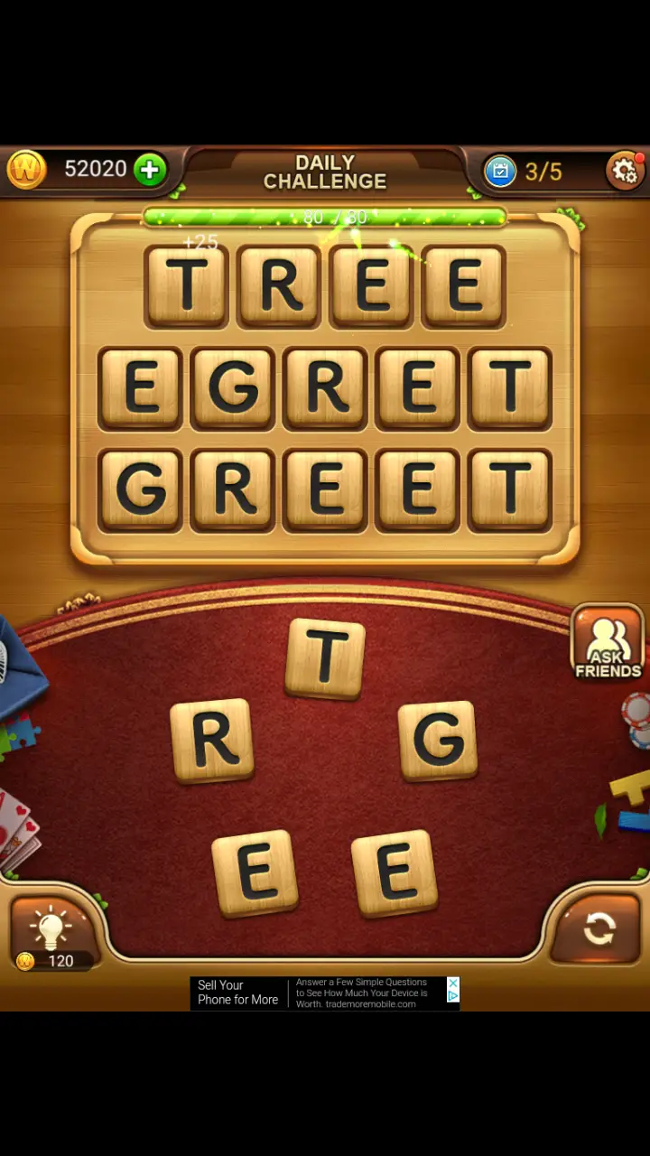//appclarify.com/wp content/uploads/2018/03/Word Connect Daily March 12 2018 3 TREE EGRET GREET