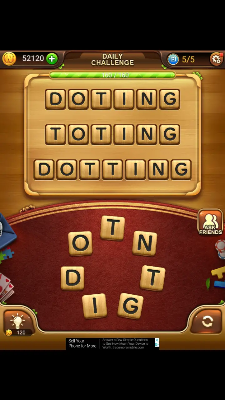 //appclarify.com/wp content/uploads/2018/03/Word Connect Daily March 12 2018 5 DOTING TOTING DOTTING