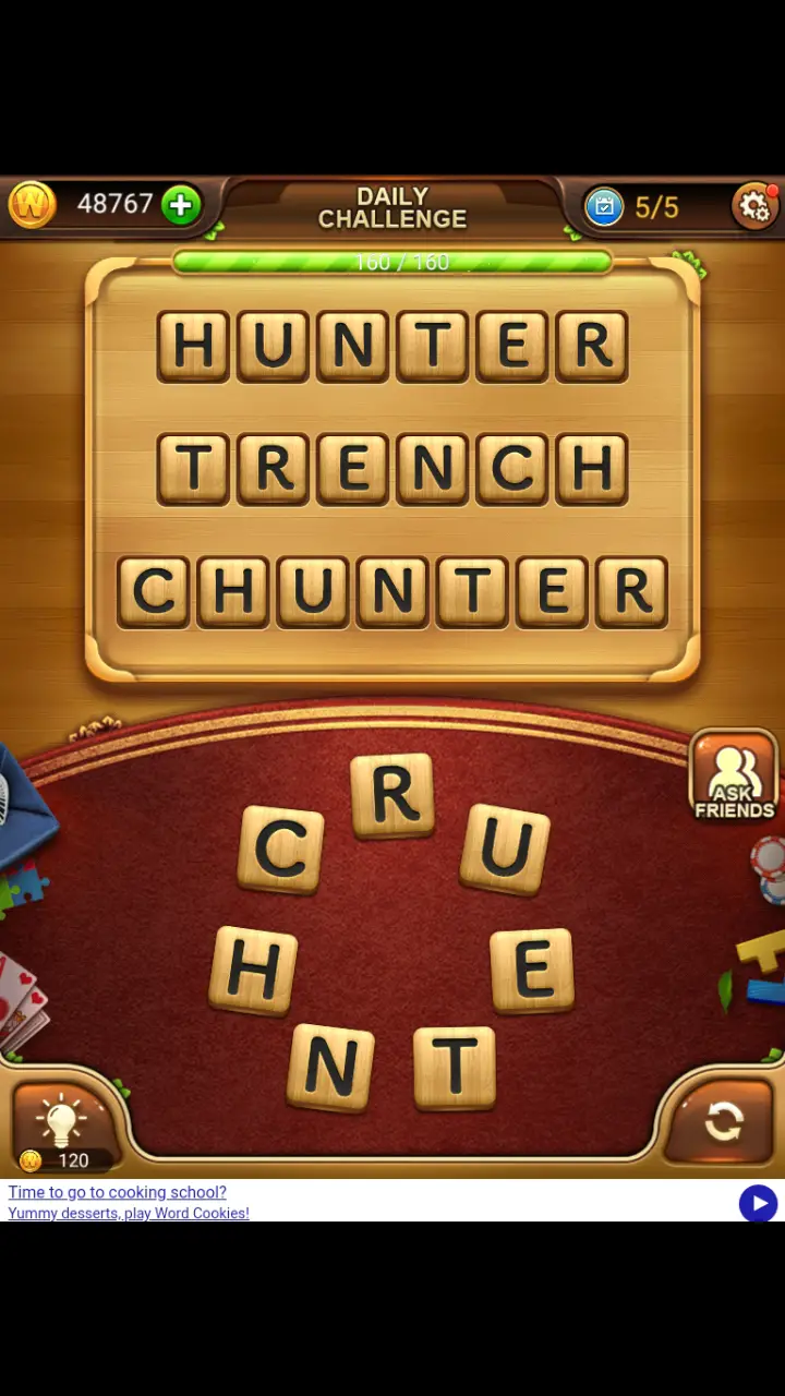 //appclarify.com/wp content/uploads/2018/03/Word Connect Daily March 2 2018 5 HUNTER TRENCH CHUNTER