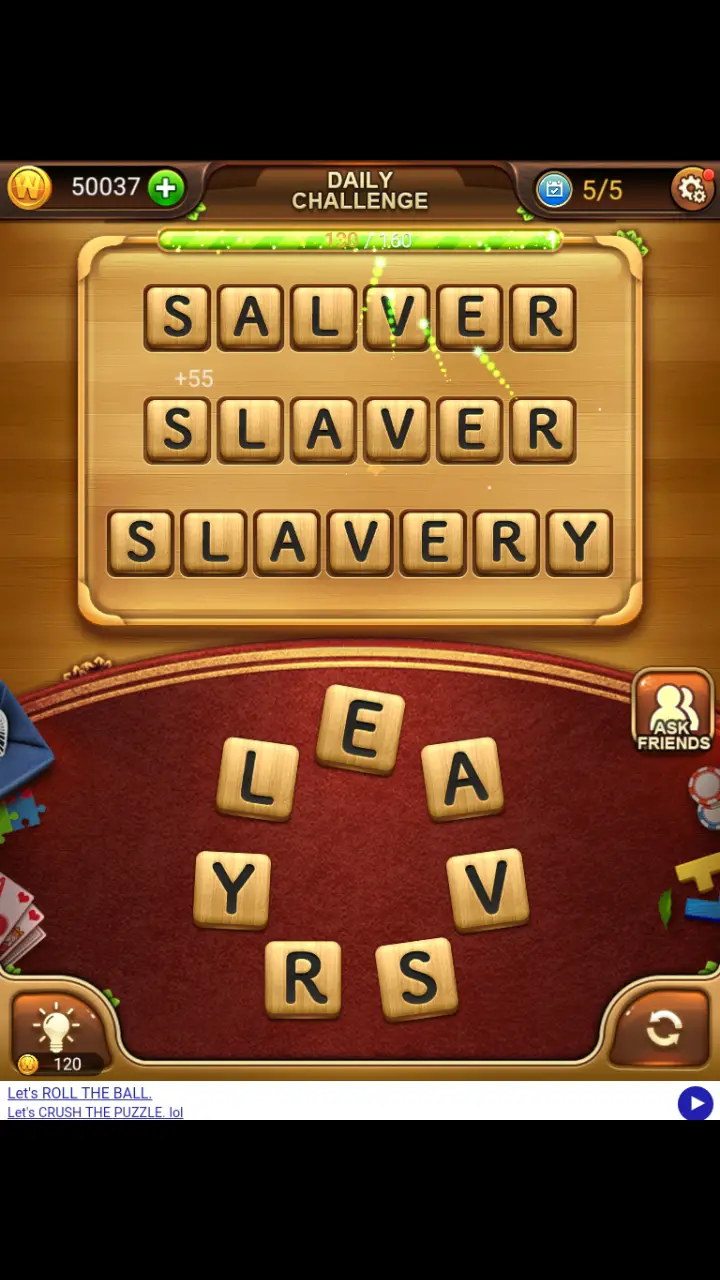 //appclarify.com/wp content/uploads/2018/03/Word Connect Daily March 6 2018 5 SALVER SLAVER SLAVERY
