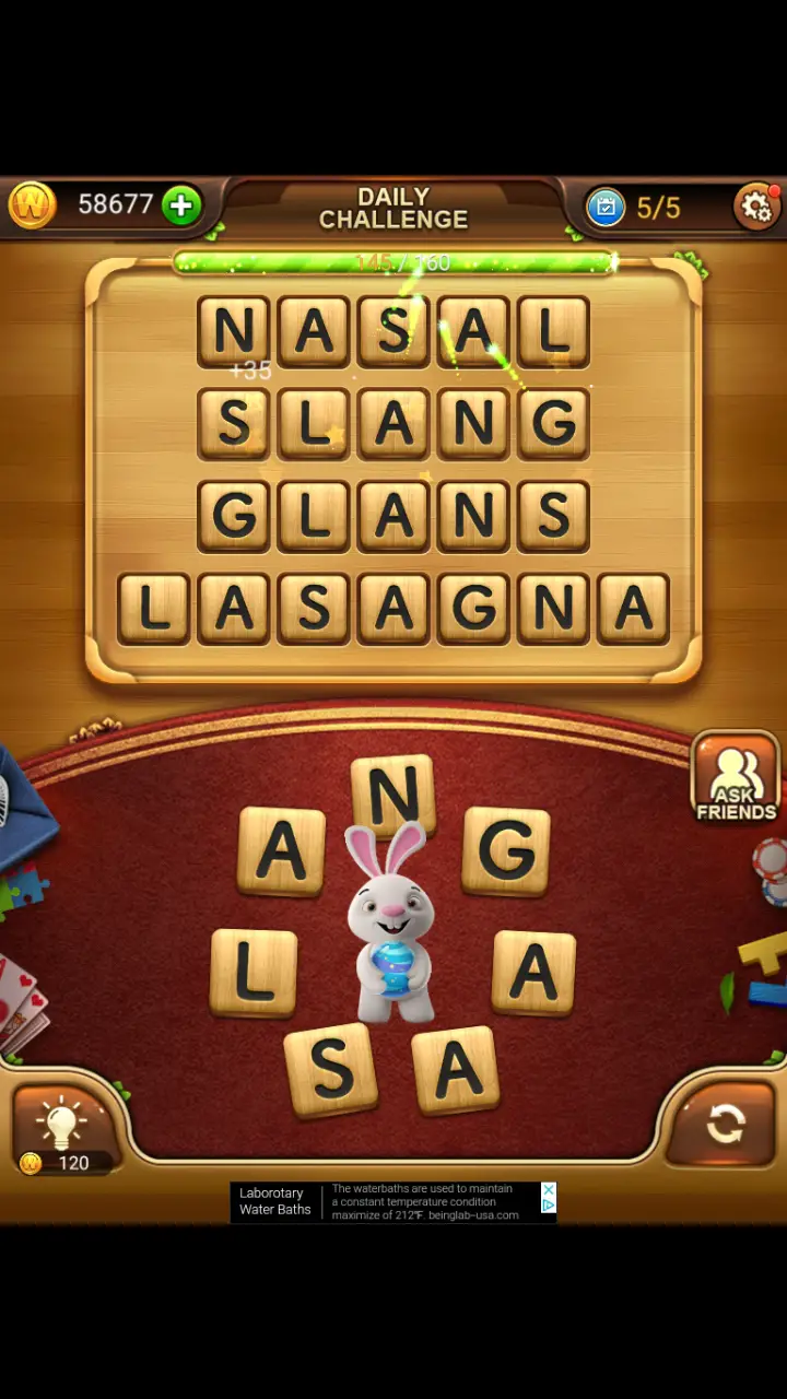 //appclarify.com/wp content/uploads/2018/04/Word Connect Daily April 2 2018 5 NASAL SLANG GLANS LASAGNA