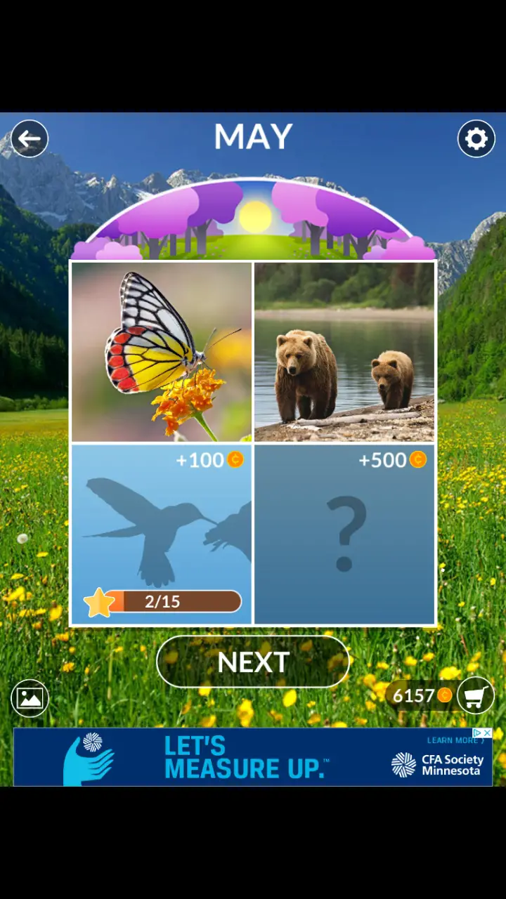 //appclarify.com/wp content/uploads/2018/05/Wordscapes Daily May 2018 2 badges BUTTERFLY GRIZZLY BEAR